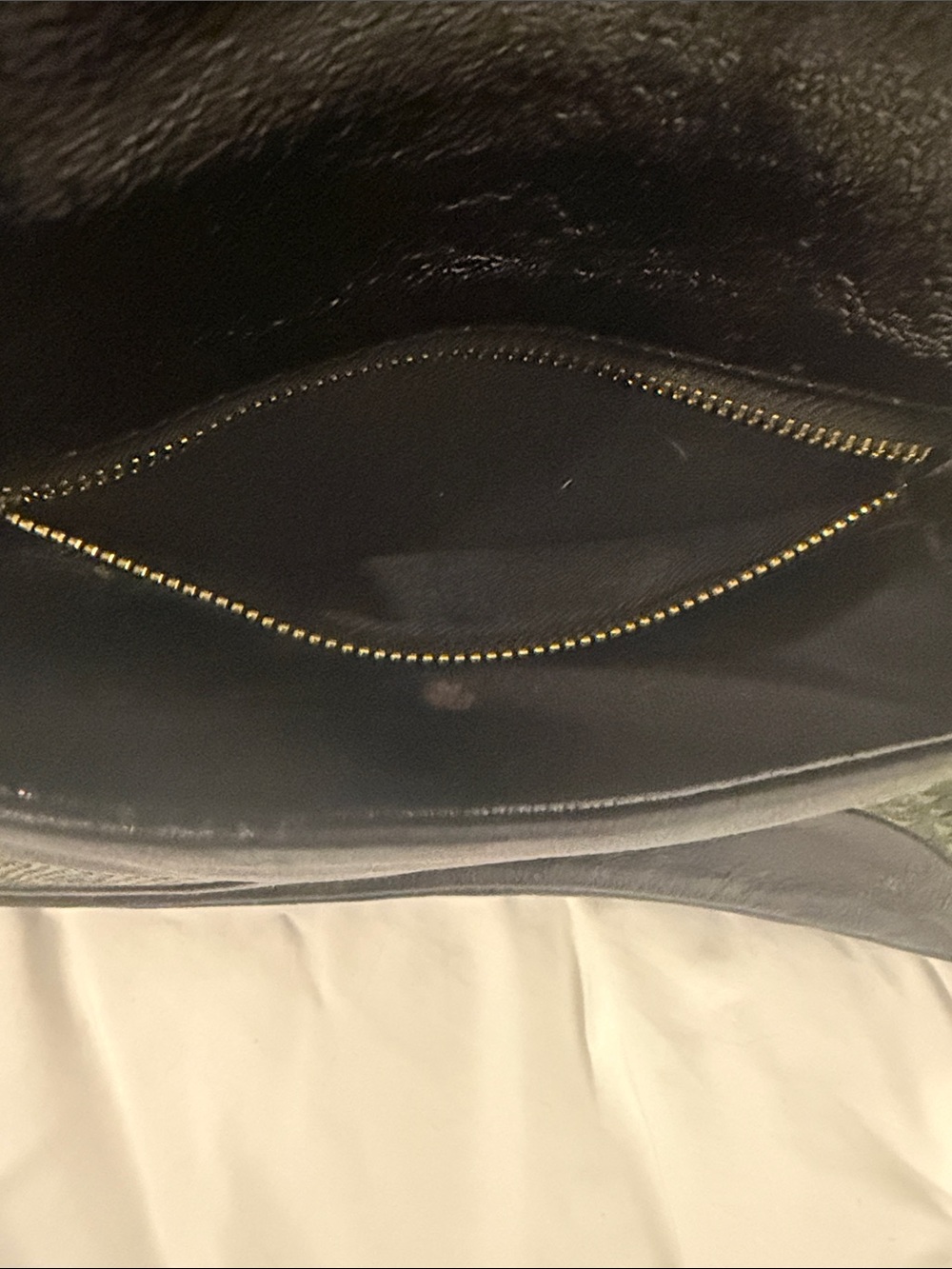 Miu Miu Green and Black Dragonfly Appliqué Leather Crossbody/Clutch - Picture 7 of 13